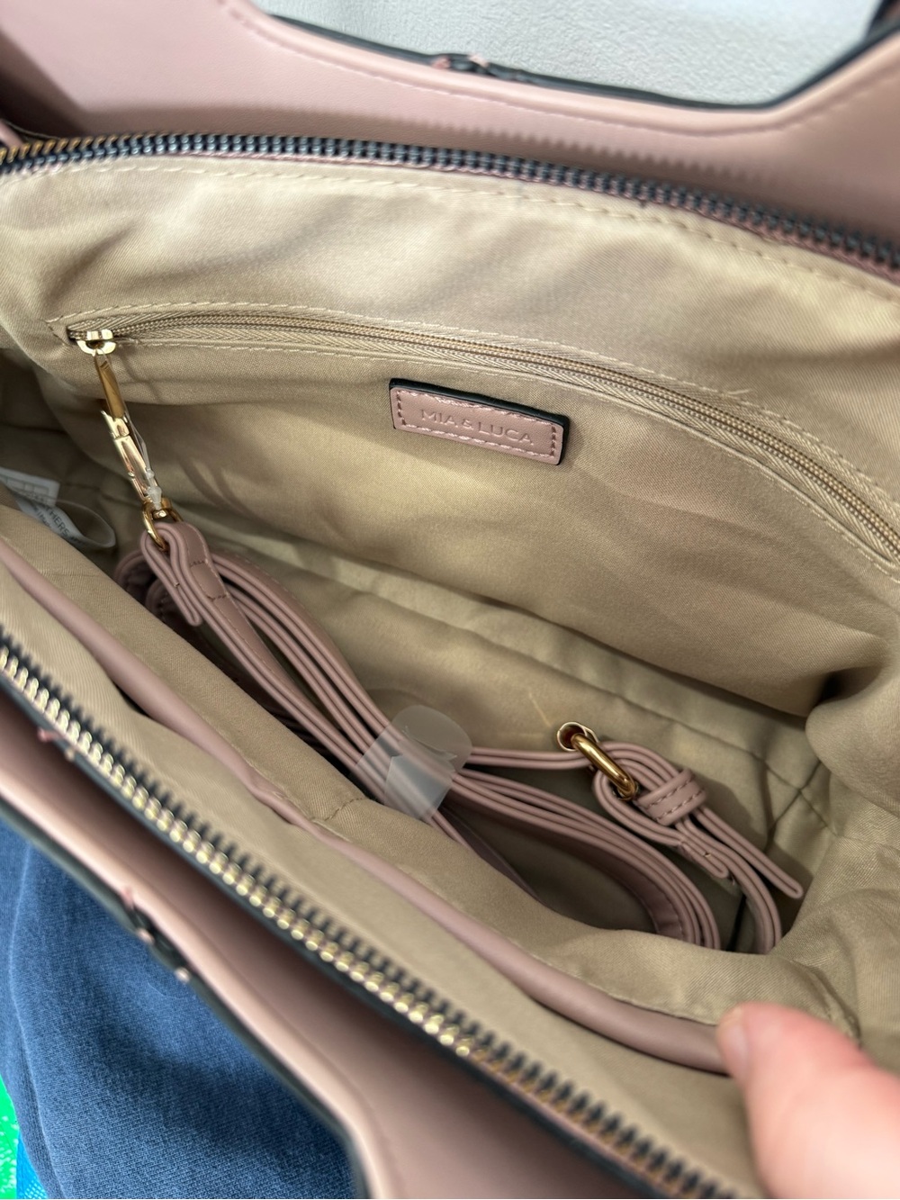 Women's Structured Satchel in Dusty Rose - Picture 4 of 5